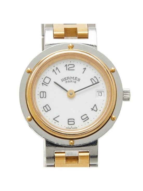 Hermes Clipper Watch White Gold Silver Stainless Steel main image 6